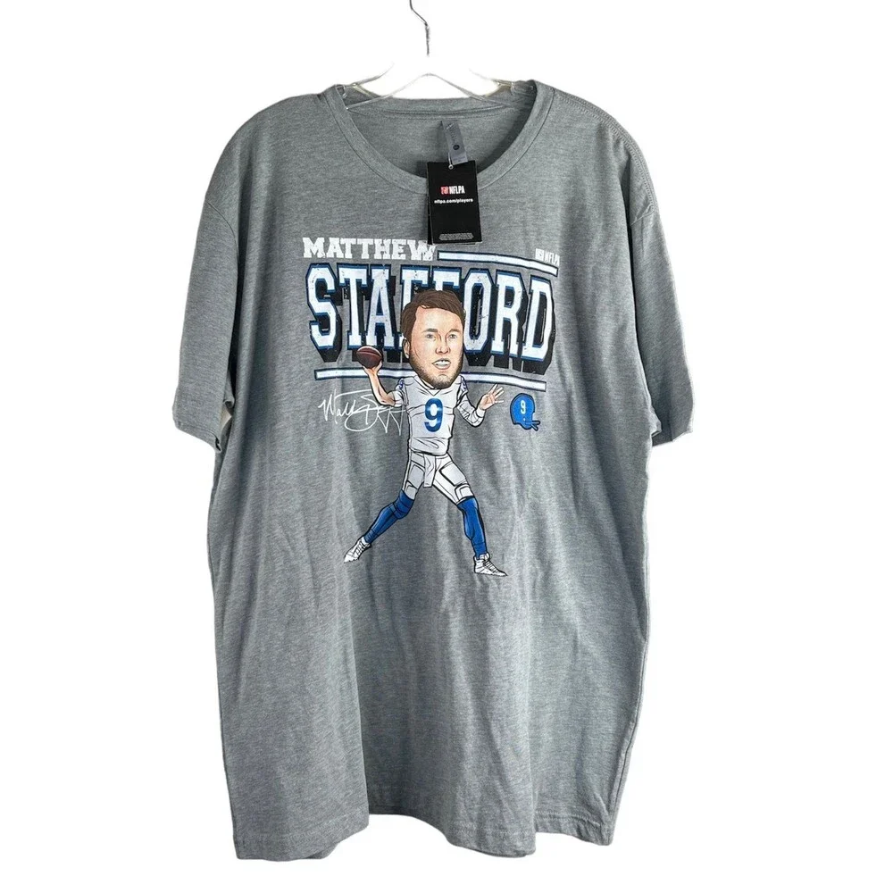 NWT NFL Gray Rams Matthew Stafford Cartoon Size XL #314